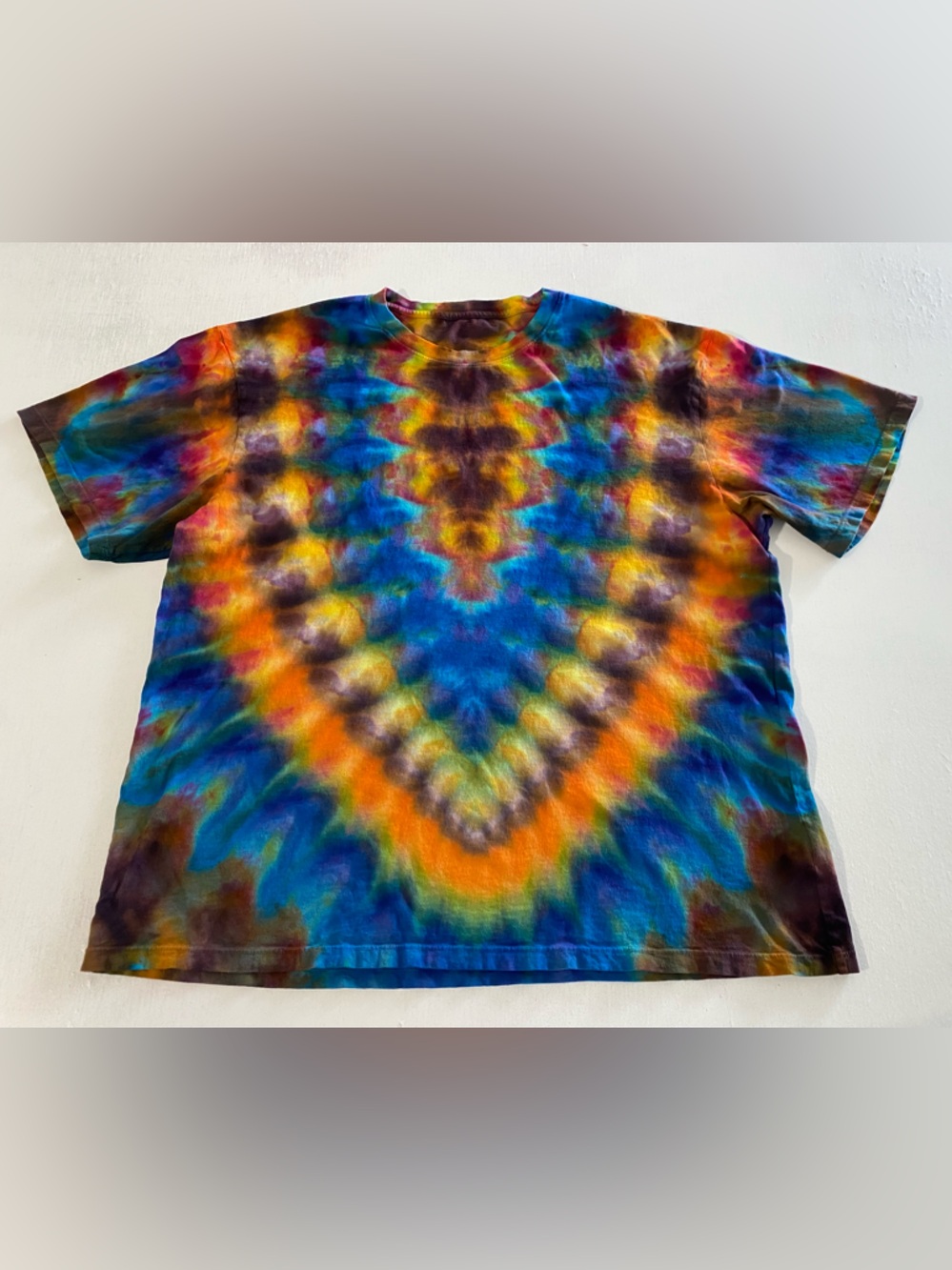Vibrant Multi-Color Tie-Dye handmade Tee 100% cotton